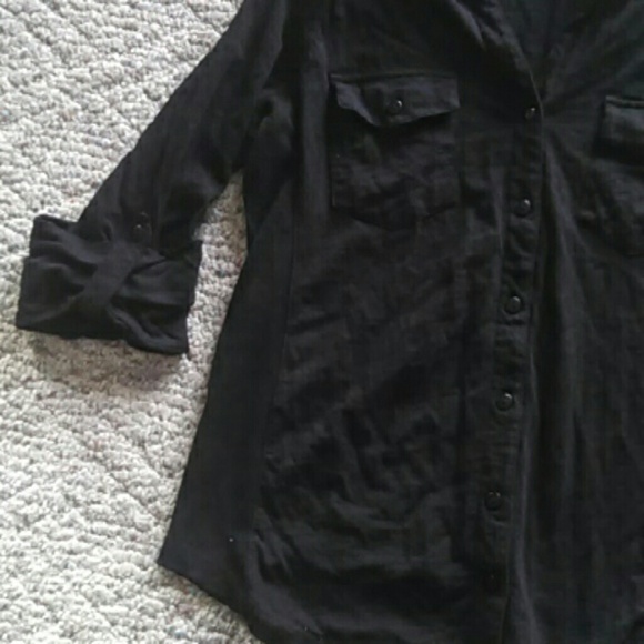 NWOT black button up shirt