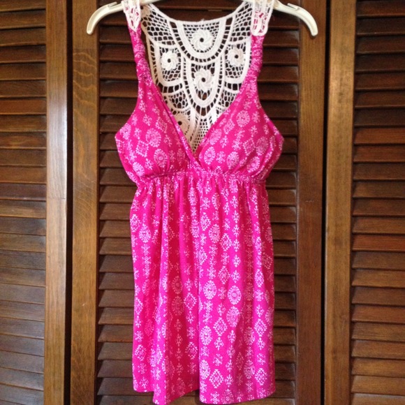 NEW, push up tank- PINK ROSE