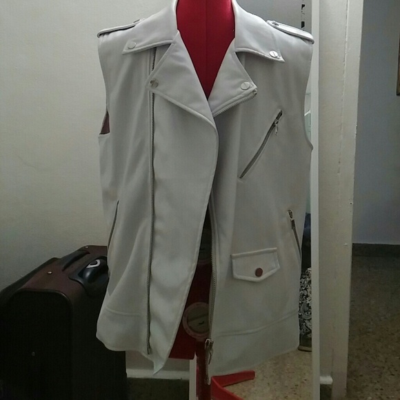 White Faux Leather Vest