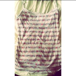 Striped camisole with floral pattern