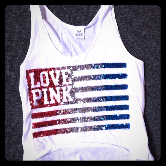 Victoria's Secret PINK U.S flag tank top