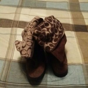 Coach brown suede boots