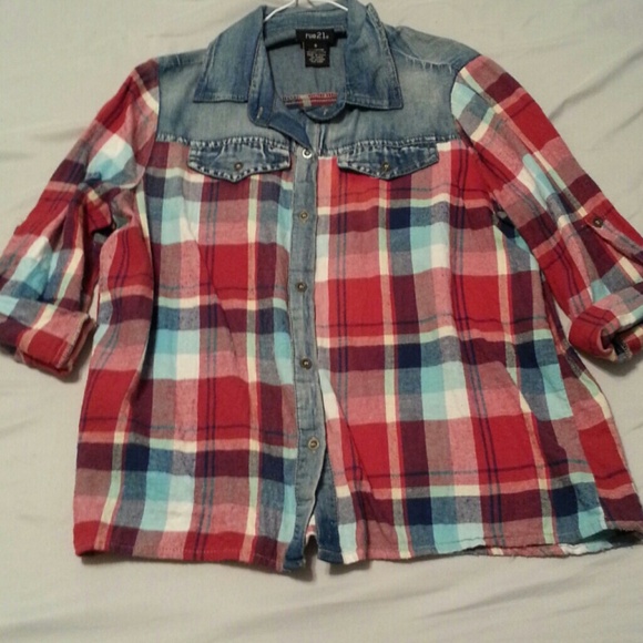 Plaid shirt.