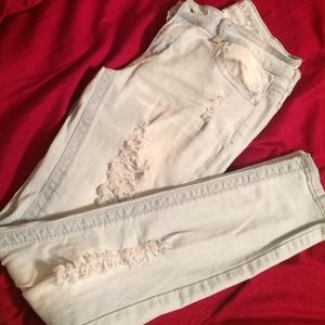 Light blue denim skinnies