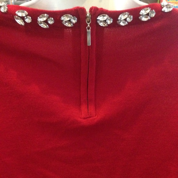Ravishing Red Sweater with Rhinestone Detail - Picture 2 of 4