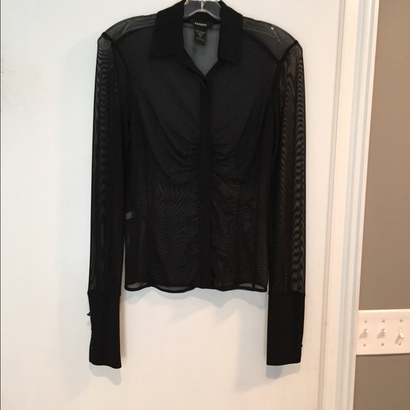 Express sheer black blouse
