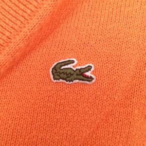 Lacoste Orange V-Neck Sweater