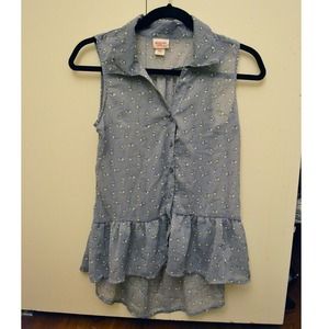 Sheer bunny peplum blouse