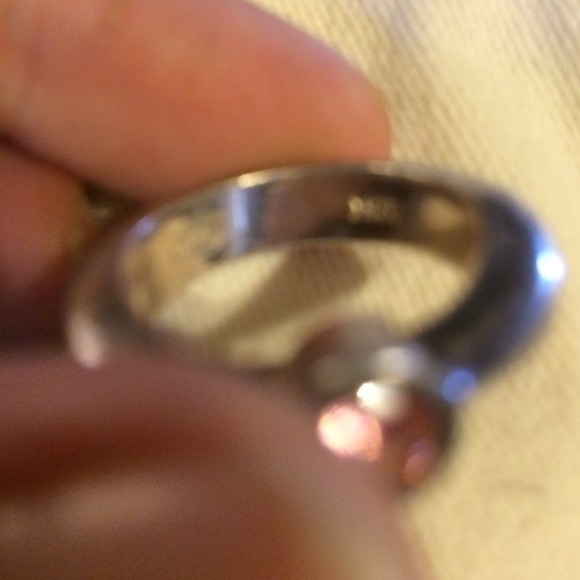 Fossil silver ring size 6 with pink stone - Picture 4 of 4