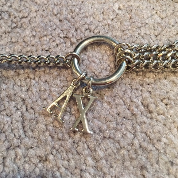 Armani exchange silver chain link belt