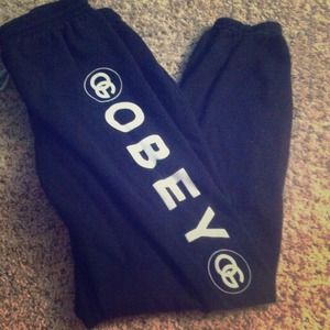 Black obey sweat pants
