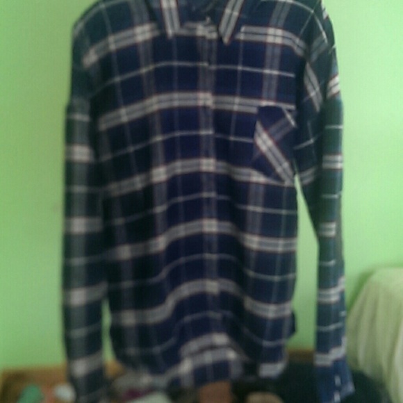 Blue plaid shirt