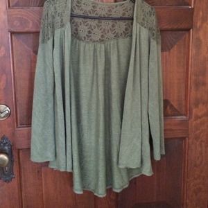 dark green cardigan
