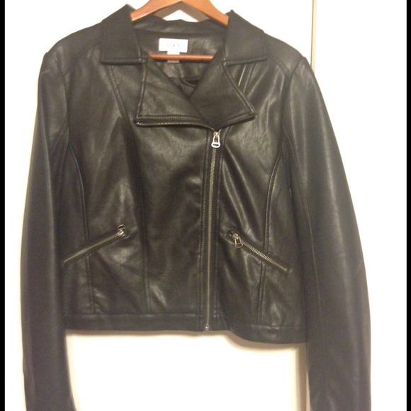 Ann Taylor Loft Faux Leather Moto Jacket