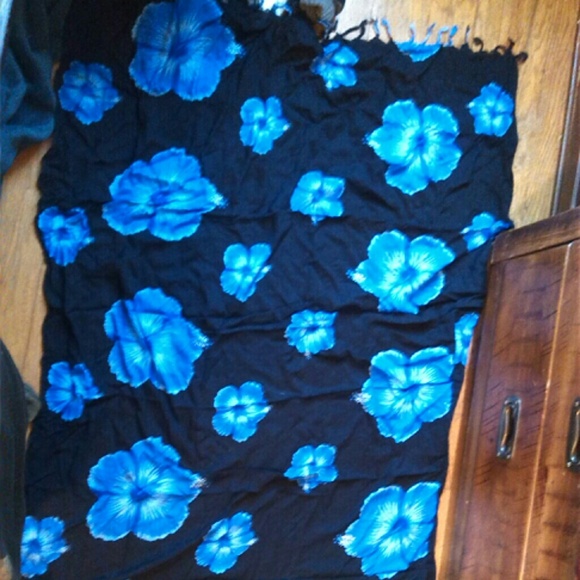 Blue flower sarong or tapestry