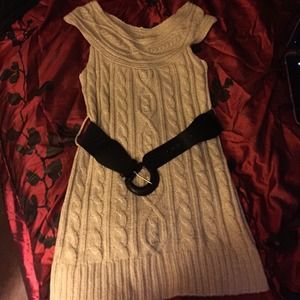 Beige Sweater dress.