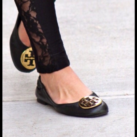 Tory Burch Reva Ballet Flats Gold Emblem