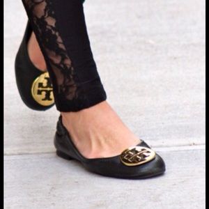 Tory Burch Reva Ballet Flats Gold Emblem