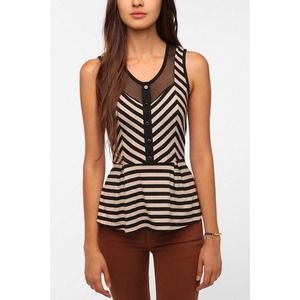 Urban Outfitters striped peplum top