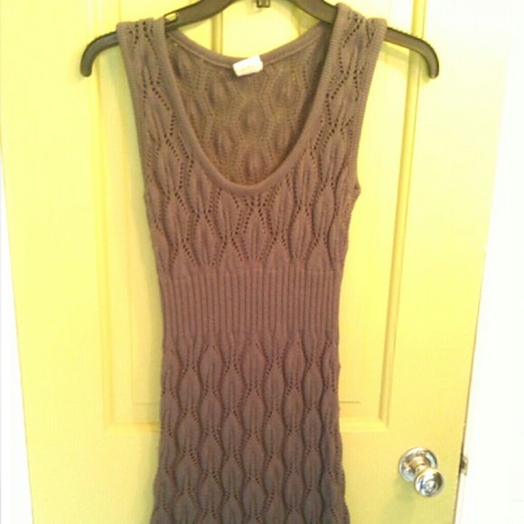 Knitted grey sweater dress