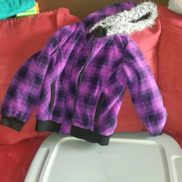 Purple and black jacket for girl size 7/8