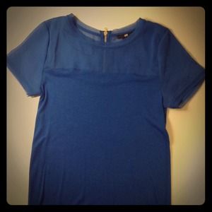 H&M Blue Mesh-cut top