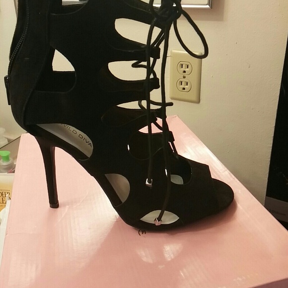 Black Wild Diva cut out heels