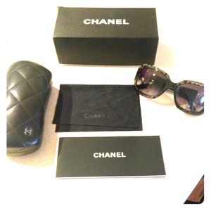 AUTHENTIC Chanel Black Lace Sunglasses