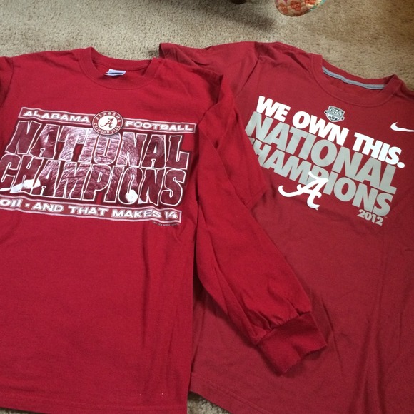 Two Alabama shirts.