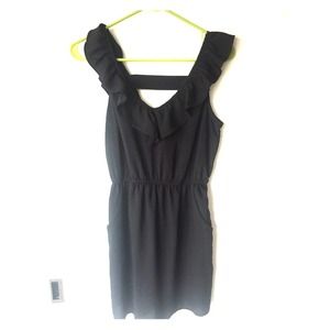 Black dress with ruffles