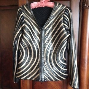 Leather look zip jacket