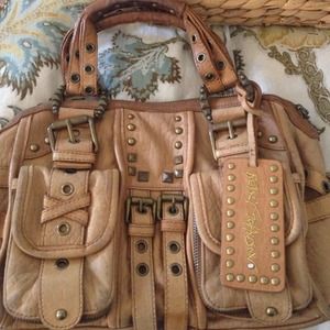 Leather Betsy Johnson studded purse
