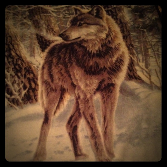 Large Wolf throw blanket