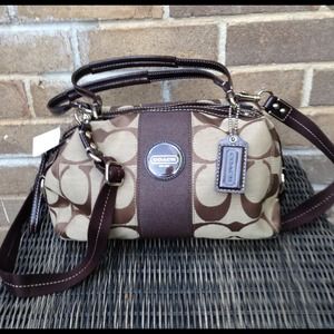 Coach Signature Satchel  khaki/brown