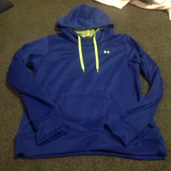 Blue & neon green under Armour sweatshirt
