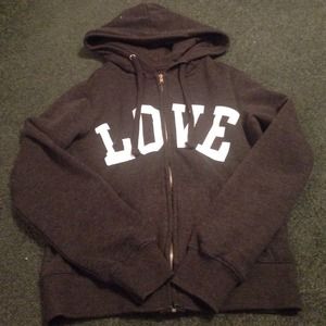 Love zip up sweatshirt