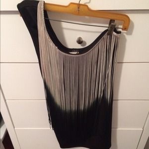 black fringe reverse ombré dress!!!