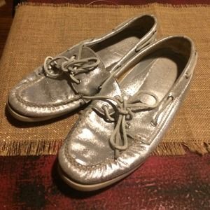 Silver Sperry Top Sider