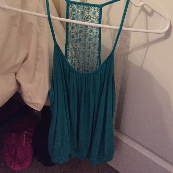 Teal decorative back tank