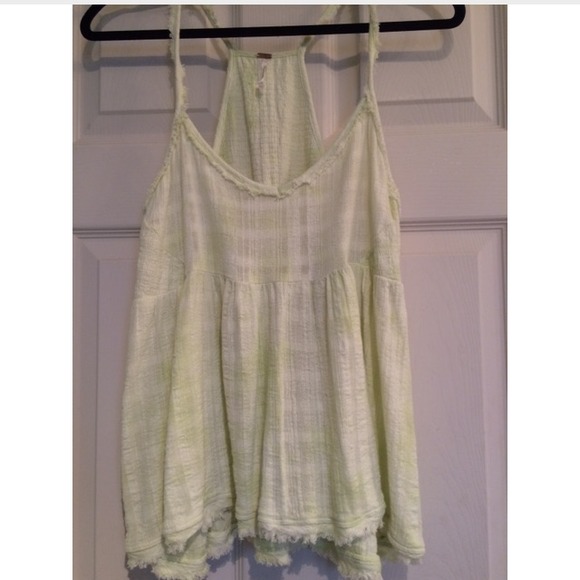 Yellow and white free people tank