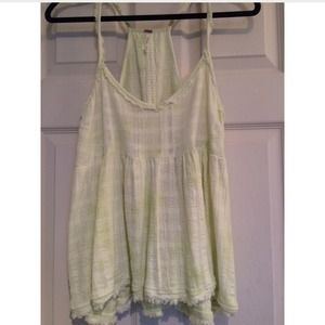Yellow and white free people tank