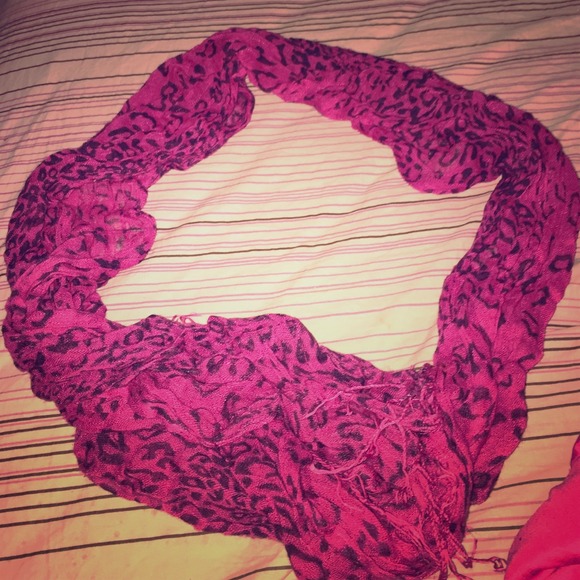 Pink cheetah scarf