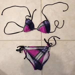 plaid bikini set
