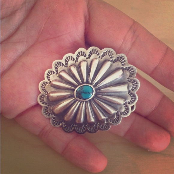American Indian sterling silver buckle.