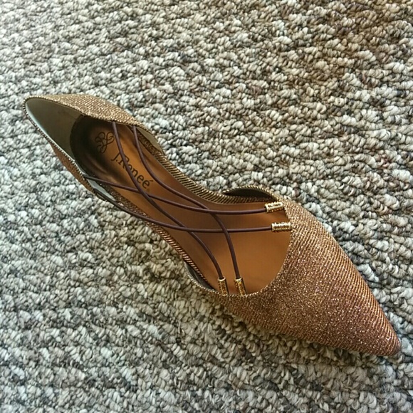 J. Renee glitter gold kitten heels - Picture 4 of 4