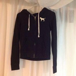 Black love pink hoodie