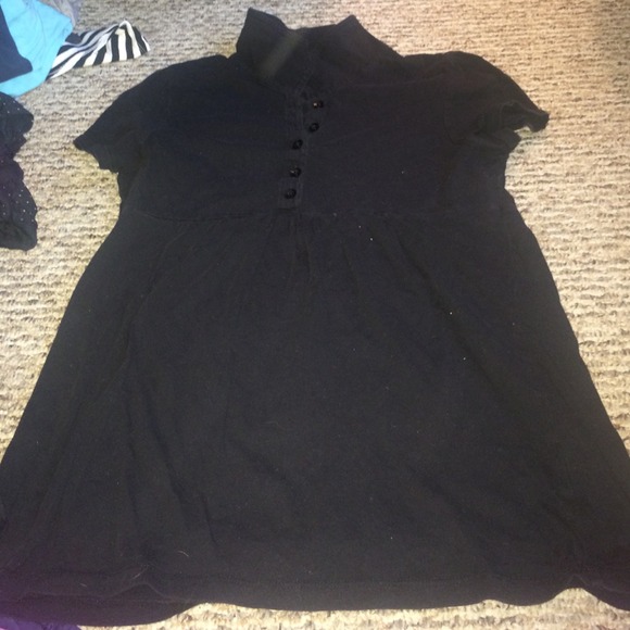 Black Route 66 polo top