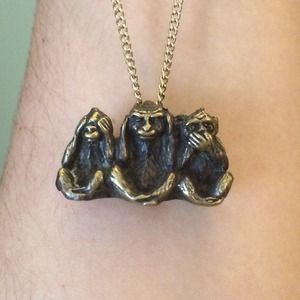 See no evil speak no evil hear no evil necklace