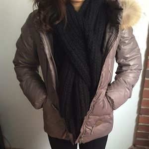 Winter fur hoodie puffer coat