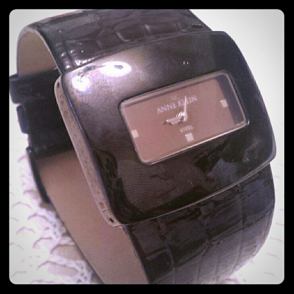 Anne Klein Dark Brown Patent Leather Watch